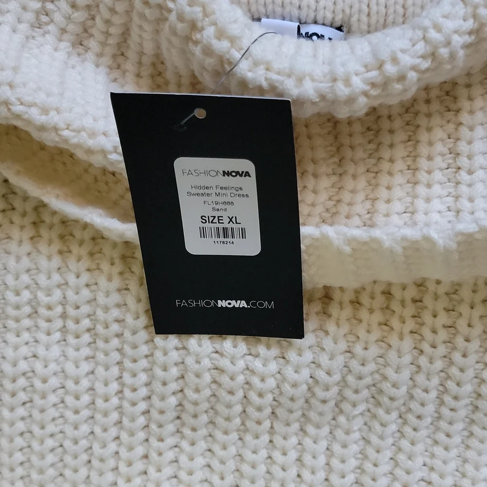 Fashion Nova, cream, knit sweater, XL, NWT - Picture 5 of 5